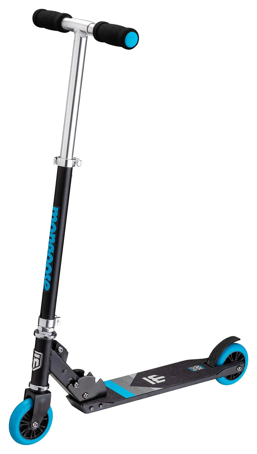 Mongoose Trace Youth Folding Kick Scooter, Trace 100 Black/Blue