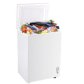 WANAI Chest Freezer, 3.5 Cubic Deep Freezer with Top Open Door and Removable Storage Basket, 7 Gears Temperature Control