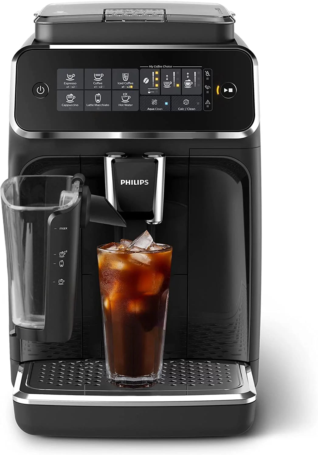 Fully Automatic Espresso Machine with LatteGo & Iced Coffee, Black P263363