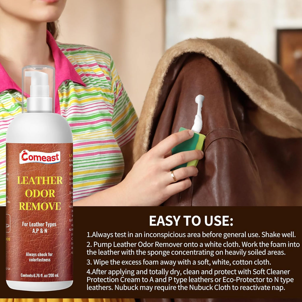 Leather Cleaner and Conditioner, Unscented, 6.76 Fl Oz Q465728