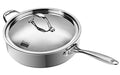 Cooks Standard Multi-Ply Clad 10.5" Deep Saute Pan with Lid, 4 quart, Stainless Steel