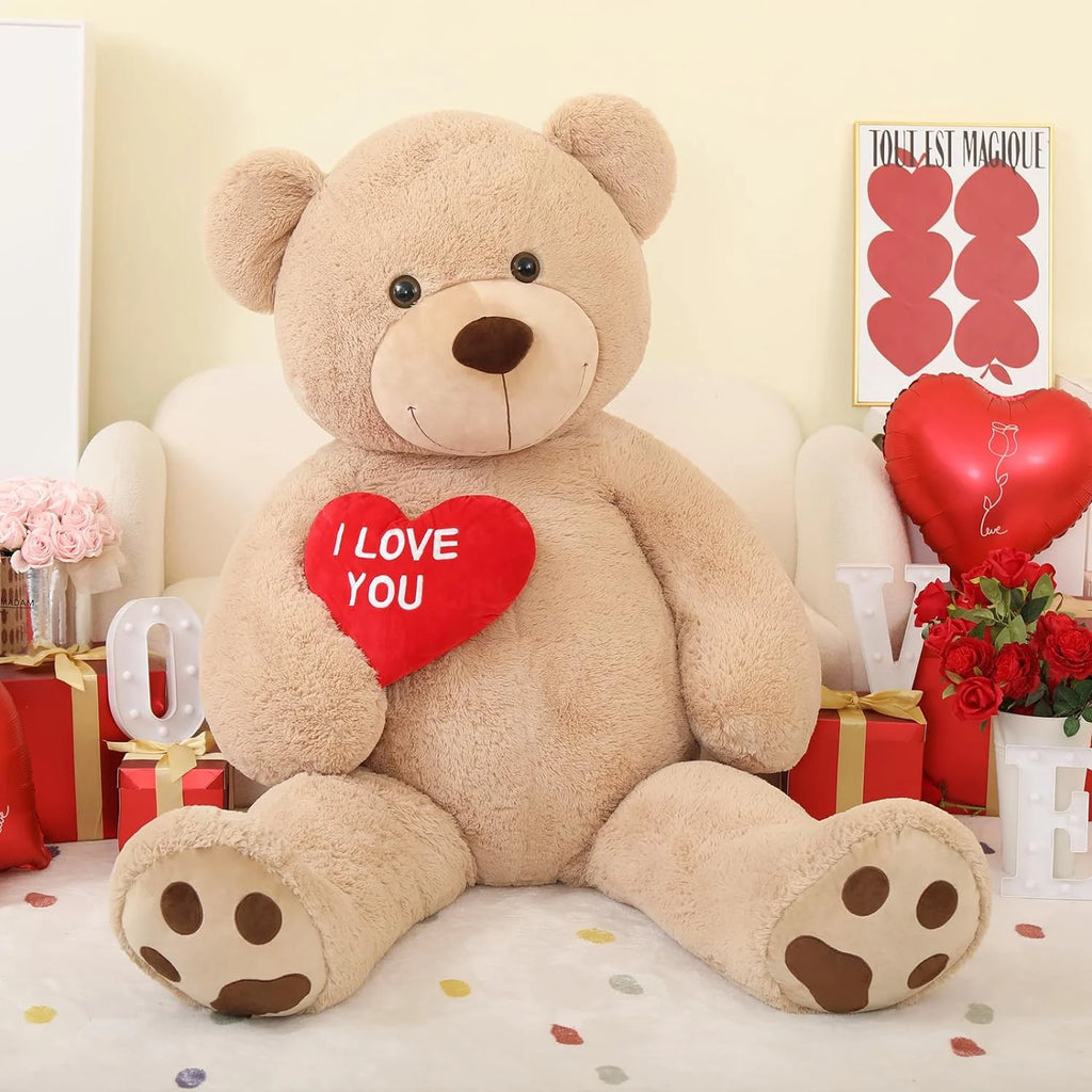 Giant Teddy Bear 6ft Stuffed Animal with Red Heart Y266