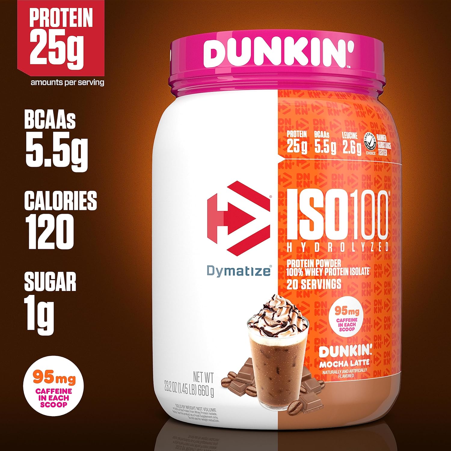 Hydrolyzed Protein Powder, Dunkin' Mocha Latte Flavor E680