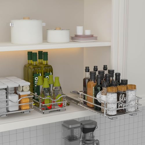 2 Tier Pull Out Spice Rack Organizer for Cabinet H271005