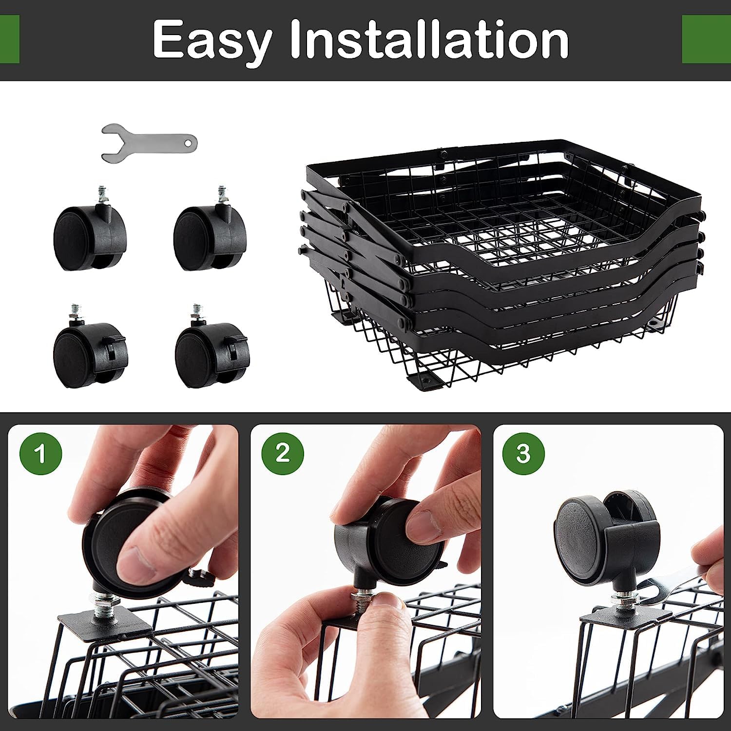 5 Tier Foldable Rolling Storage Cart for Vegetable and Fruit S651