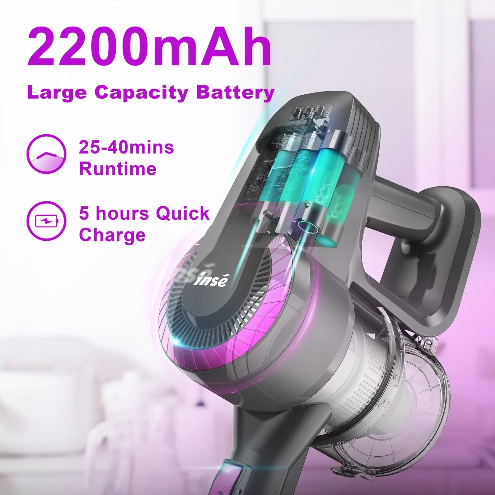 Cordless Stick Vacuum for Hard Floor Carpet Pet Hair R60007