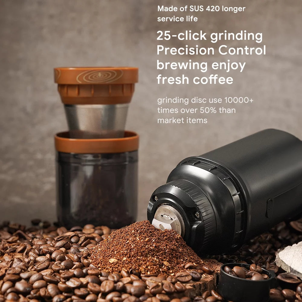 Electric Burr Coffee Grinder, 25-Gear Adjustable, USB Rechargeable M978102