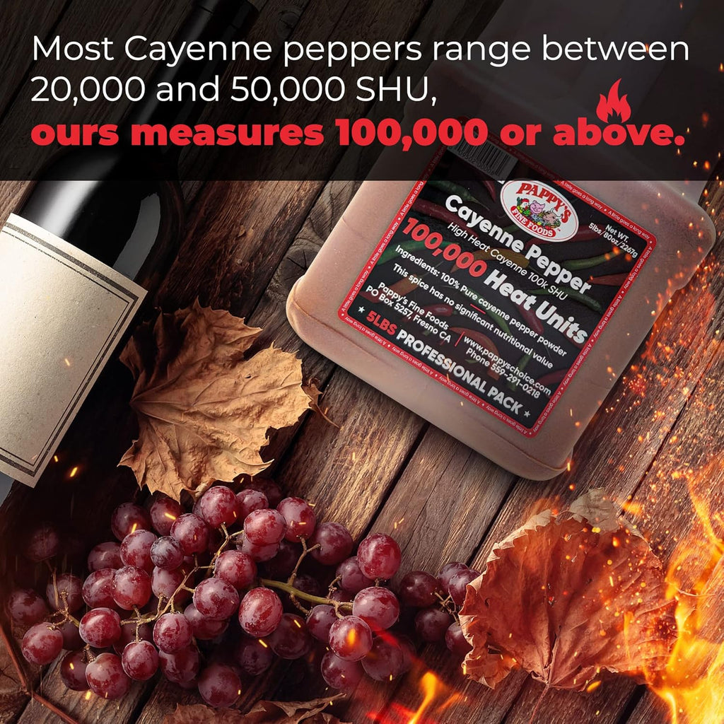 Cayenne Pepper Powder 100,000 Heat Units, 5lb Jar B3785
