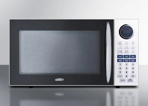 Summit SM1102WH 1 cu. ft. Capacity Full-Sized Microwave Oven With Multiple Power Levels; End of Cycle Ring; Rotary Turntable; and One-Touch Auto Cook Menu in White