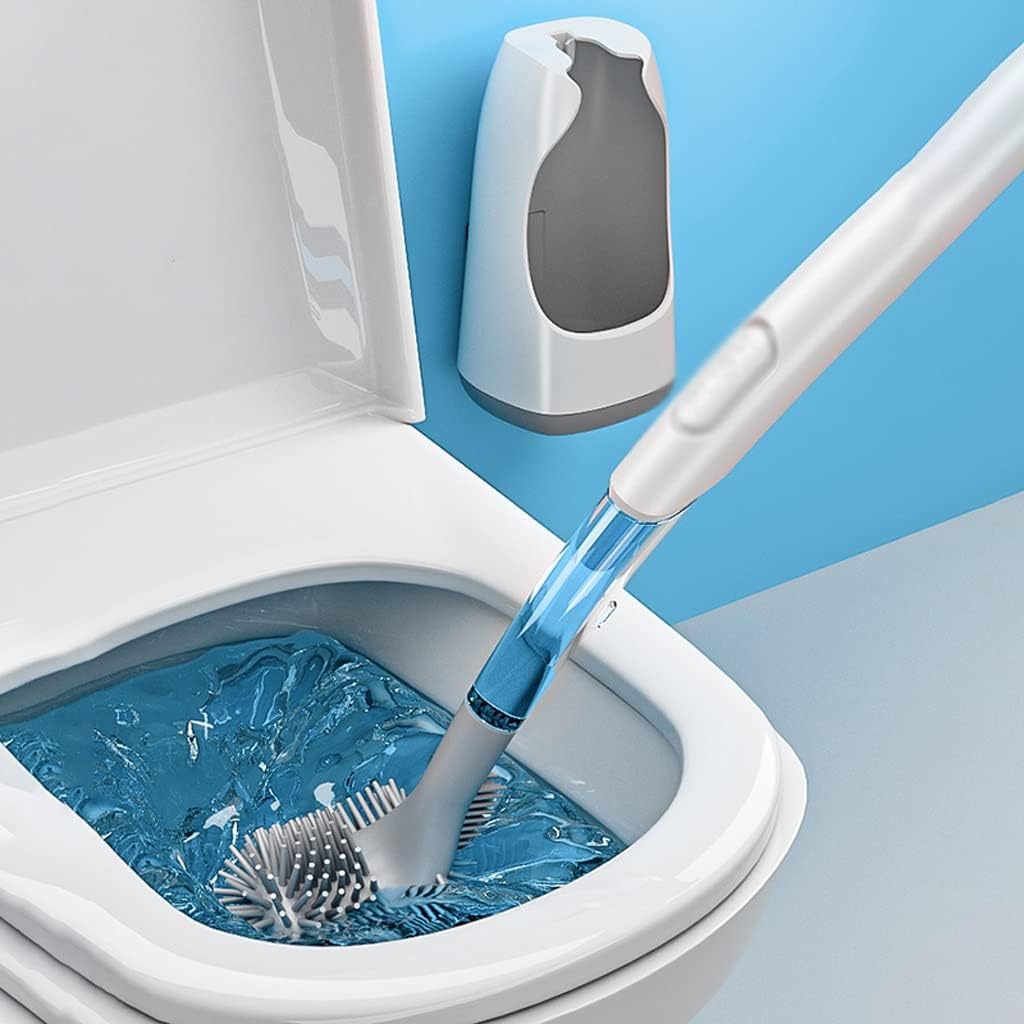 Silicone Toilet Brush with Holder, No Dead Corners Cleaning Set V11882