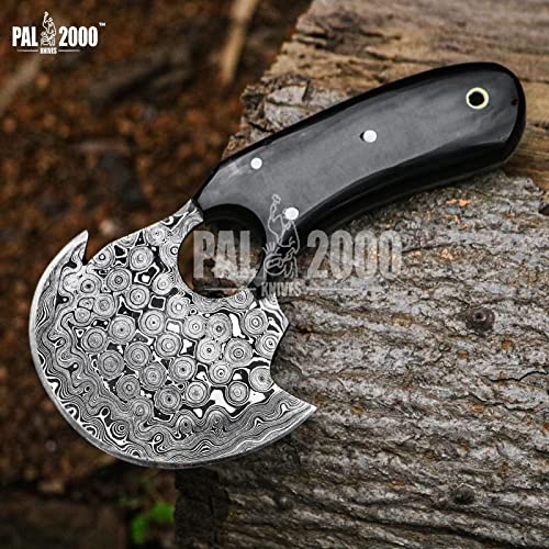 Ulu Knife with Damascus Steel Blade and Stabilized Handle T78085