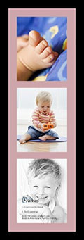 ArtToFrames Collage Photo Frame Single Mat with 3-8x10 Openings with Satin Black Frame and Scotch Mist mat.
