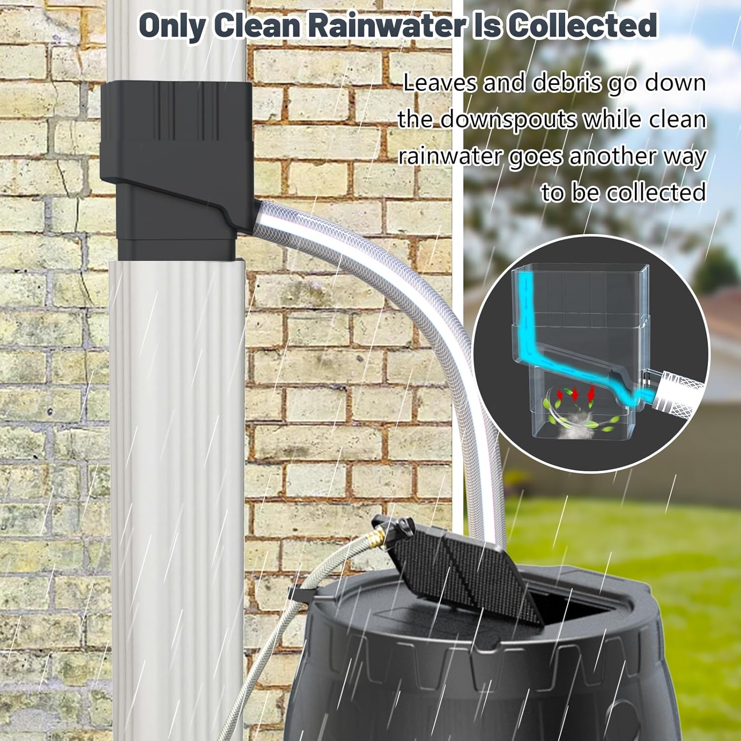 Rainwater Collection System with Downspout Diverter Kit S5249