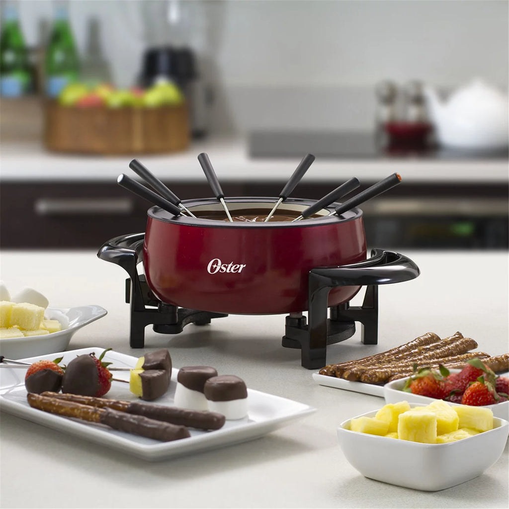 Electric Fondue Set, 2.8 Liter, Non-Stick, Red N67337