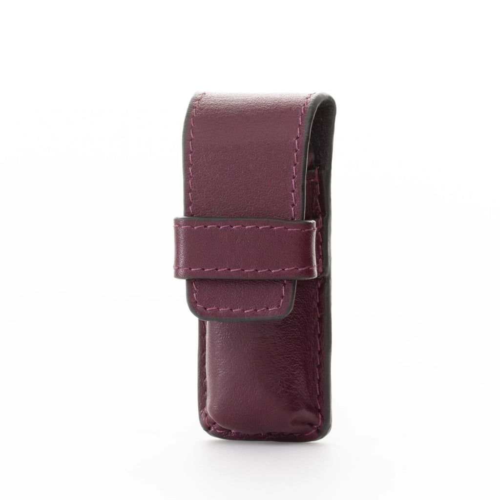 Nail Clipper and Glass Nail File Set in Purple Leather Case E475935