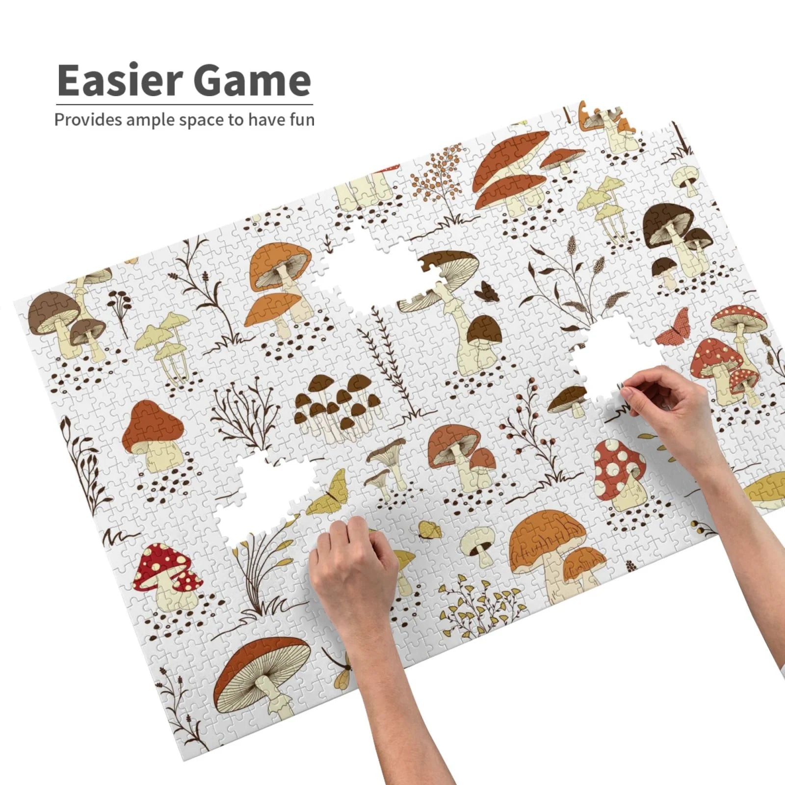 1000 Pieces Jigsaw Puzzle Mushrooms and Butterflies E521