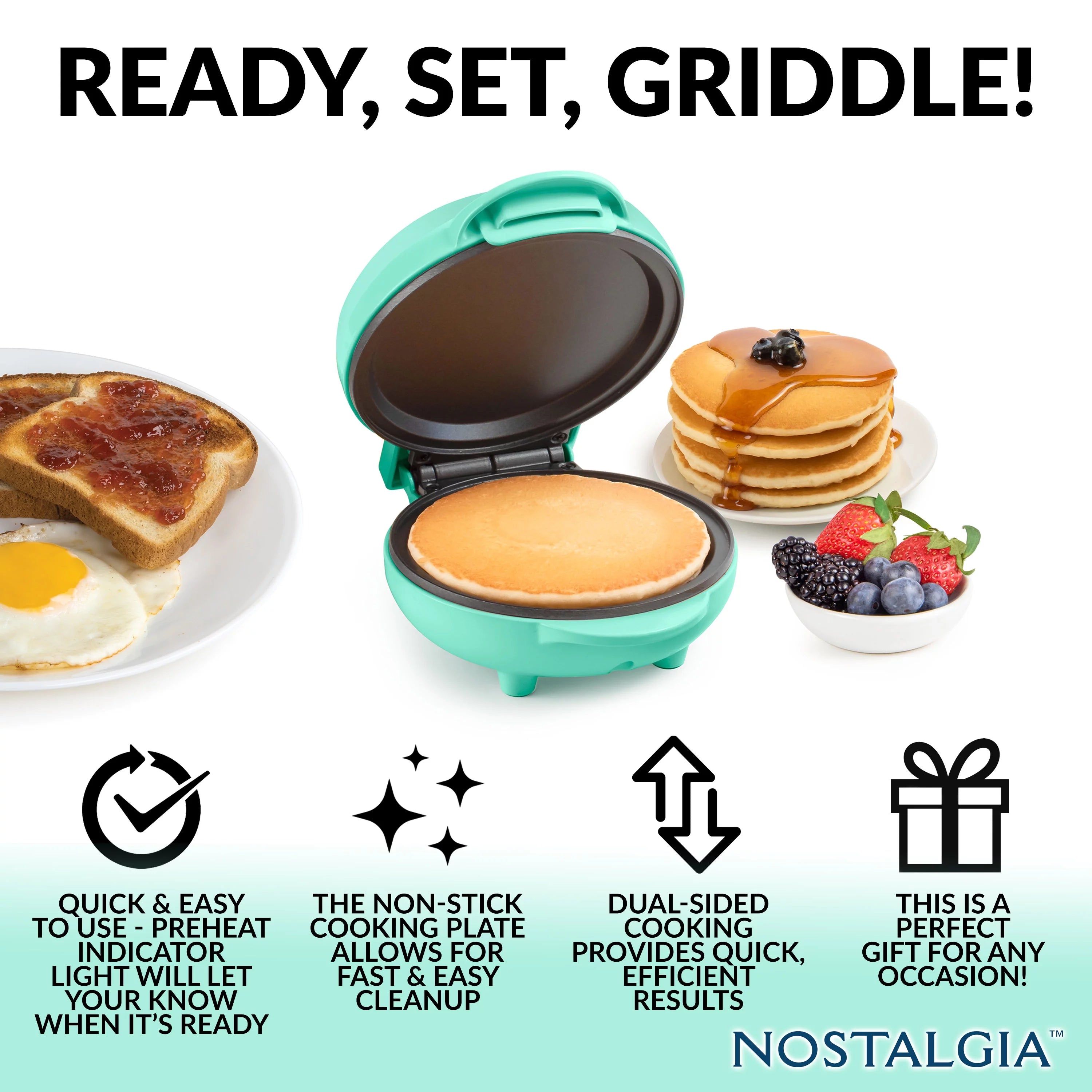 Personal Electric Griddle, Teal R7412