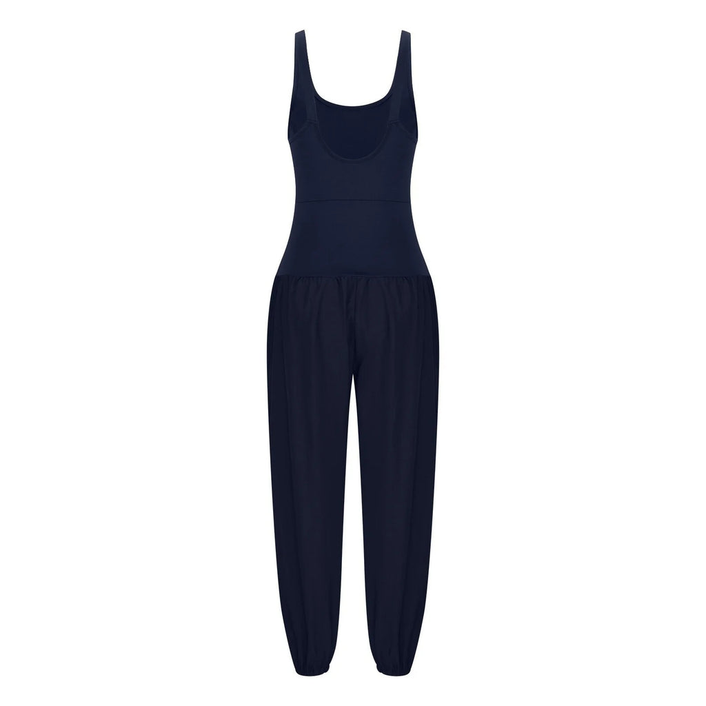 Women Square Neck Sleeveless Jumpsuit Z9509