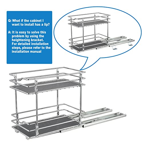 2 Tier Pull Out Spice Rack Organizer for Cabinet H271005