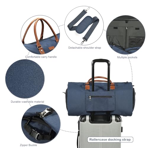 Convertible Garment Bag with Shoe Compartment, 2-in-1 Travel Duffel A855375