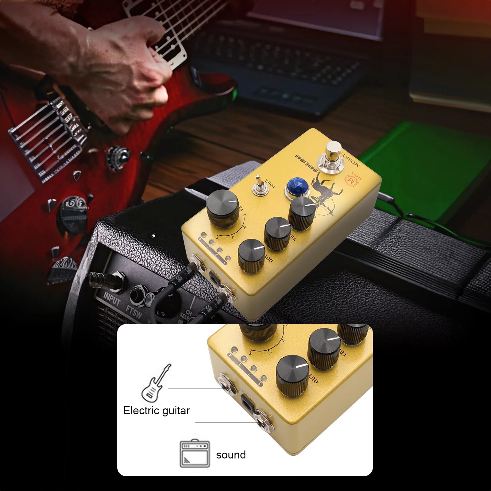 Overdrive Preamp Booster Guitar Pedal with 4 Clipping Modes F151