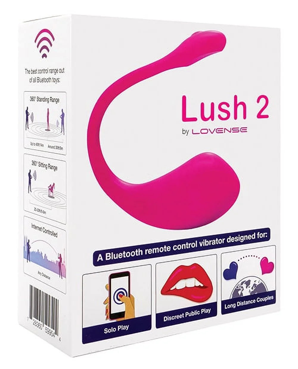 Lovense Lush 2 Bullet Vibrator for Women, Powerful & Wireless - Pink