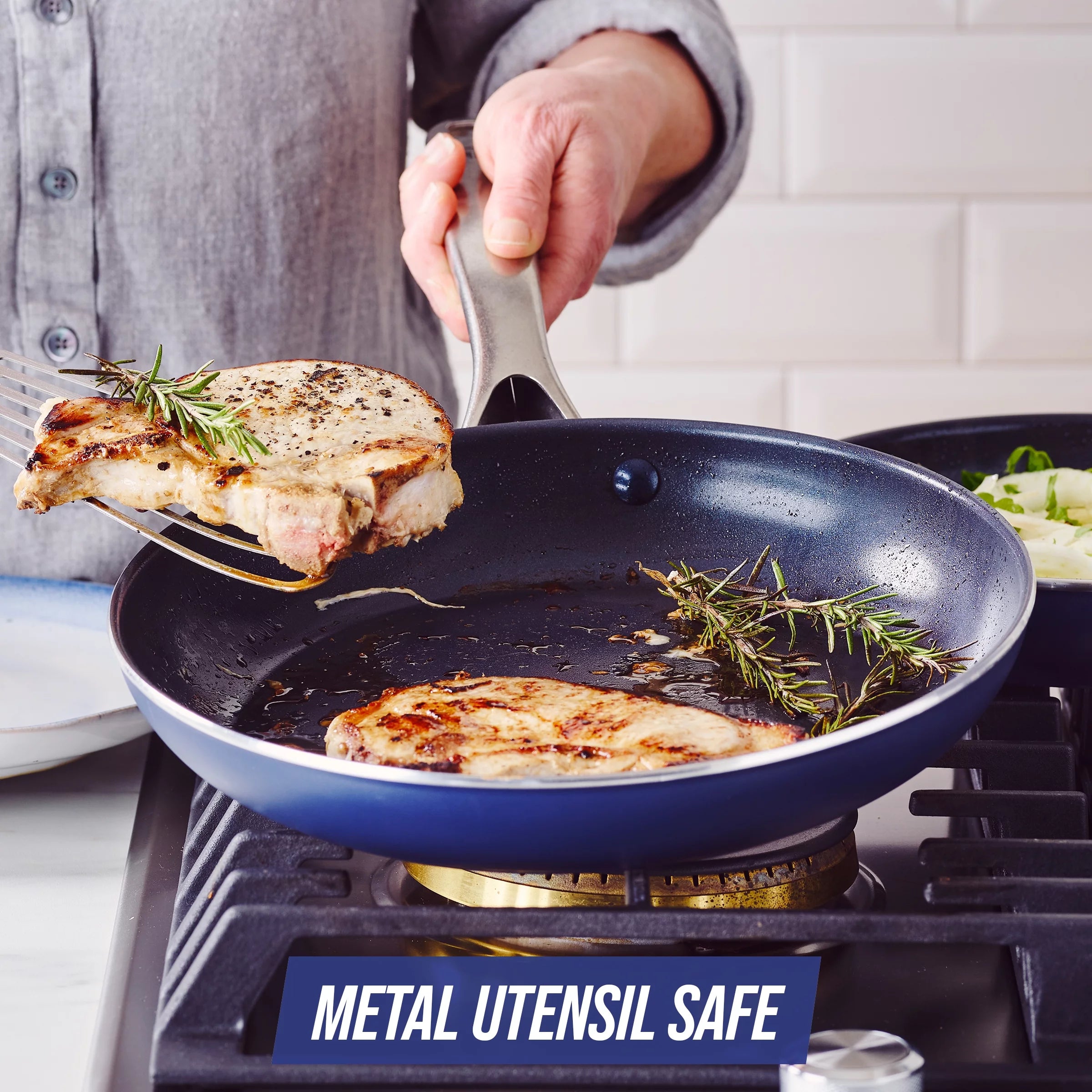 Ceramic Nonstick Frypan and Skillet Set, 9.5" and 11" E128