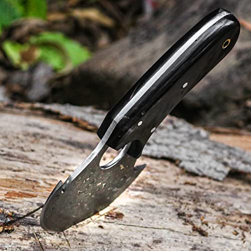 Ulu Knife with Damascus Steel Blade and Stabilized Handle T78085