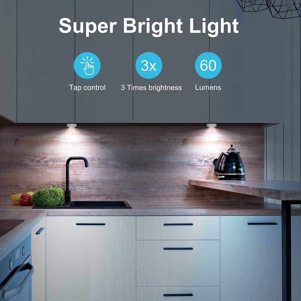 Tap Light Push Lights, 7 Pack, Battery Operated, Stick On for Cabinet Closet S1283