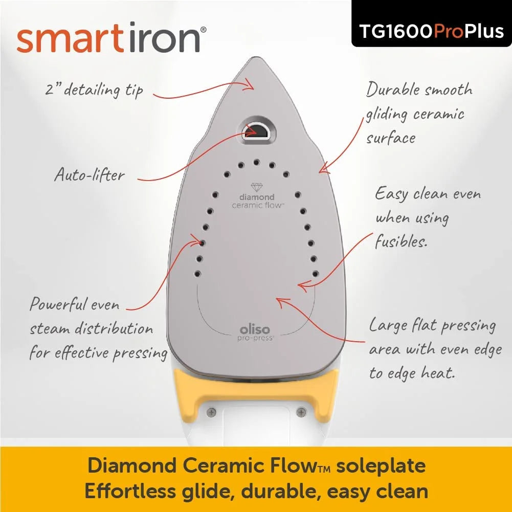 1800 Watt Steam Iron with Auto Lift for Sewing and Crafting J240430