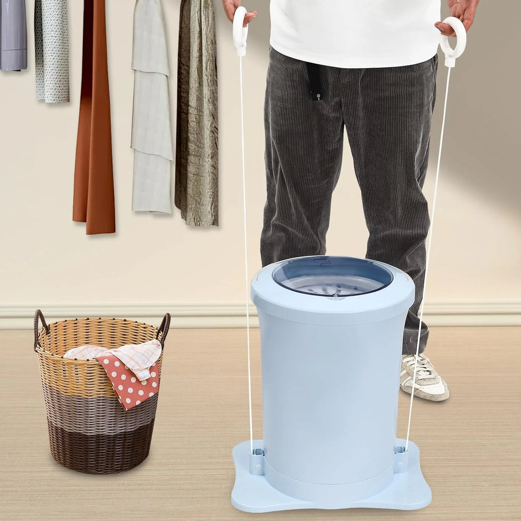 Manual Clothes Dryer, 12L Spin Dryer Foot Powered with Drain Hose, Compact for Apartments, Dorms, Travel P931057