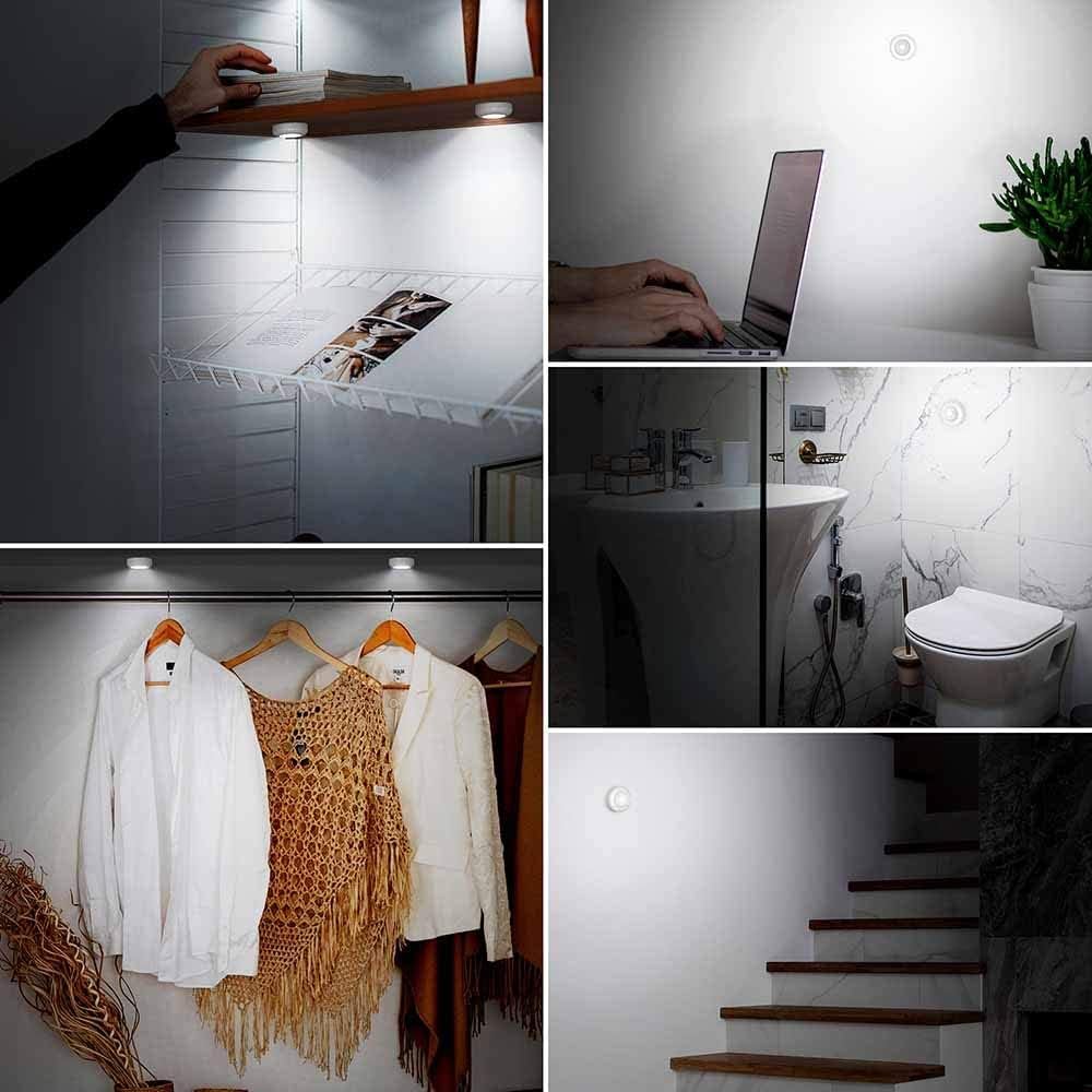 Tap Light Push Lights, 7 Pack, Battery Operated, Stick On for Cabinet Closet S1283
