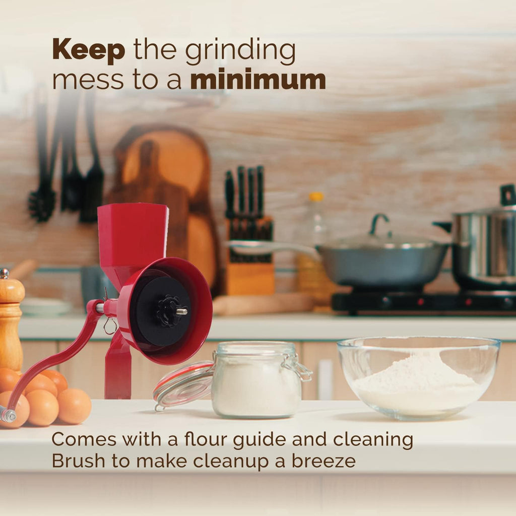 Manual Hand Grain Mill for Dry and Oily Grains, Kitchen Flour Grinder with Hand Crank X229799
