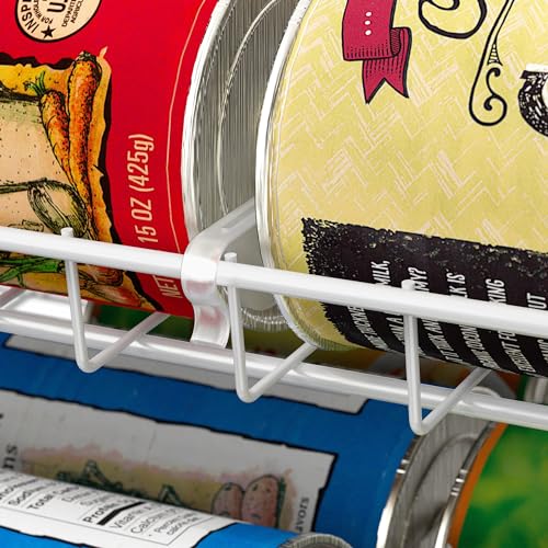Stackable Can Rack, Silver, Adjustable Dividers, Holds 36 Cans S507495