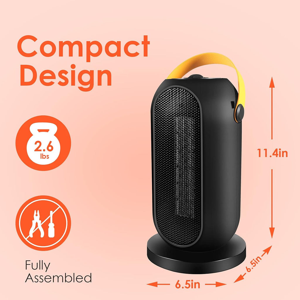 Portable Fan Heater for Home, 1200W PTC Ceramic Heater with 4 Heat Settings B452099