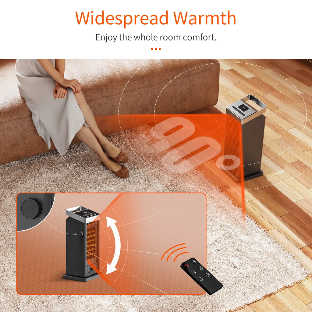 1500W Ceramic Heater with Thermostat and Remote Control L829740