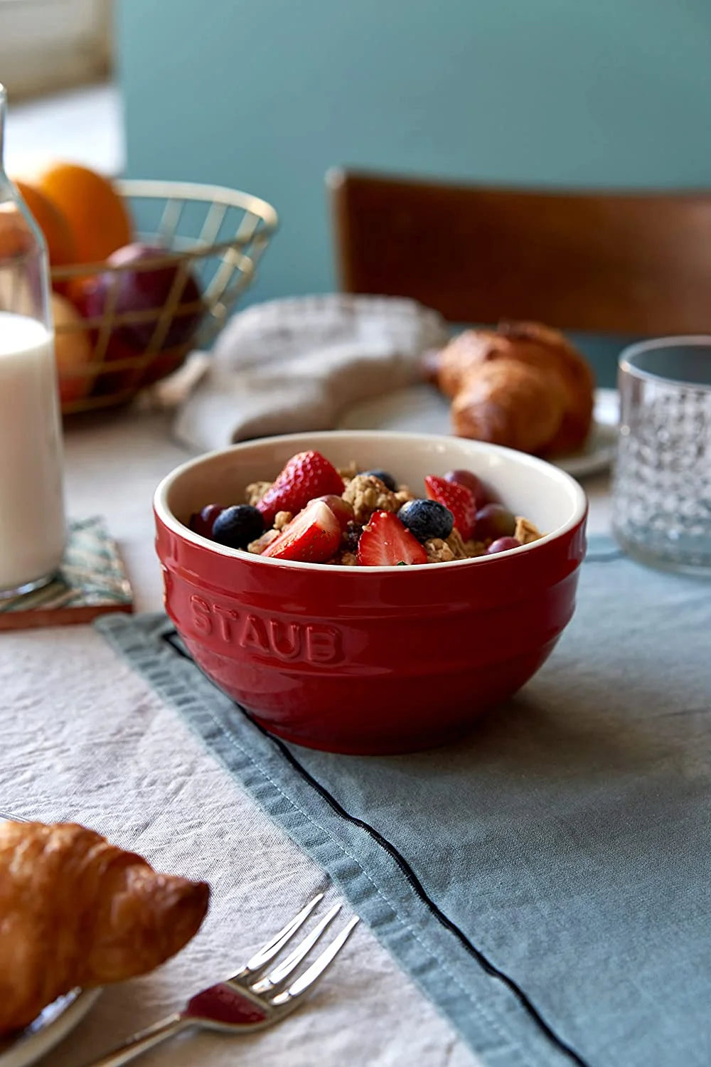 Ceramic Universal Bowl Set, 6.5-inch, Cherry, 32 Ounces Z454