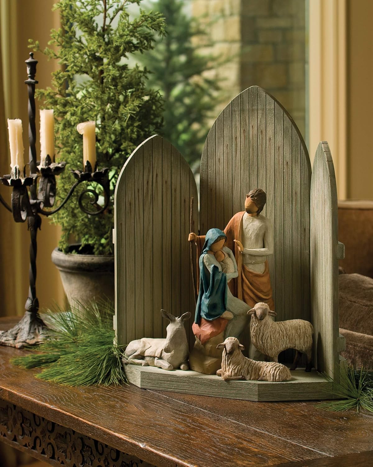 Sanctuary for The Christmas Story, hand-painted nativity backdrop Q54625
