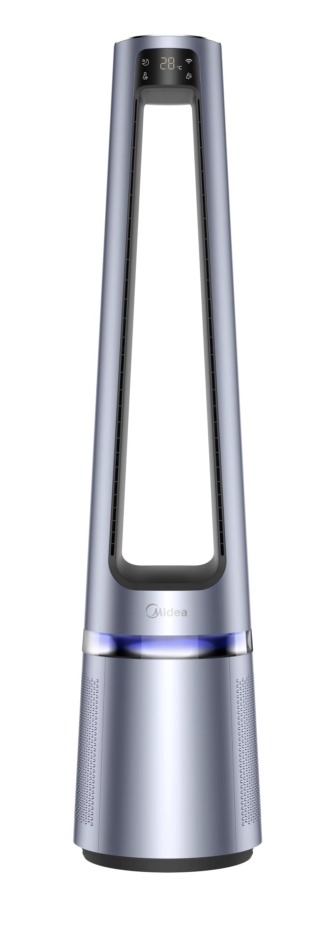 Midea 42" 12-Speed Bladeless DC Fan & HEPA Air Purifier with Remote Control, Silver, MSF42B9ASV
