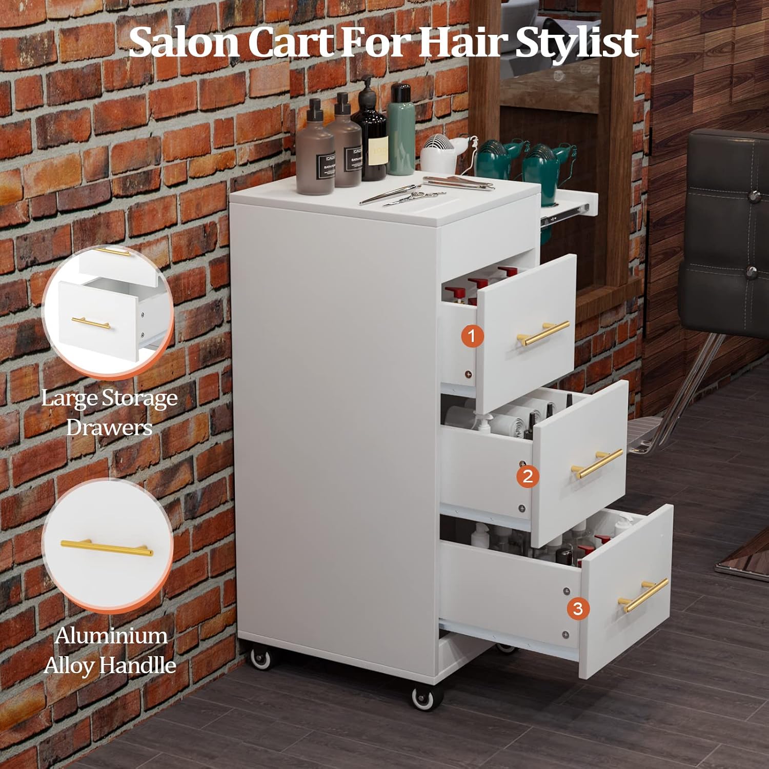 Salon Trolley Cart with Wheels for Hair Stylist D44561