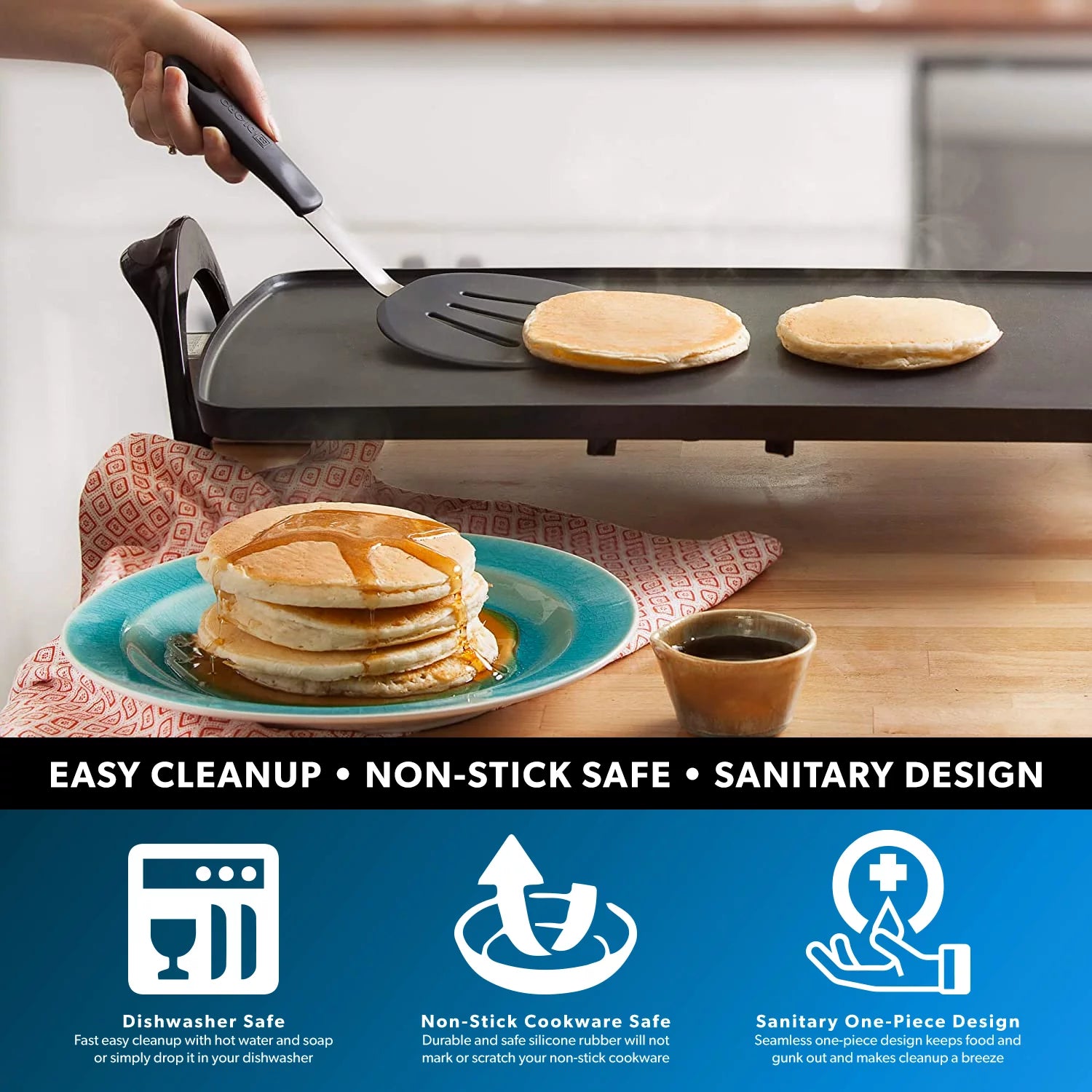 3-Piece Silicone Turner Spatula Set, Heat-Resistant Flexible Kitchen Utensils H6909
