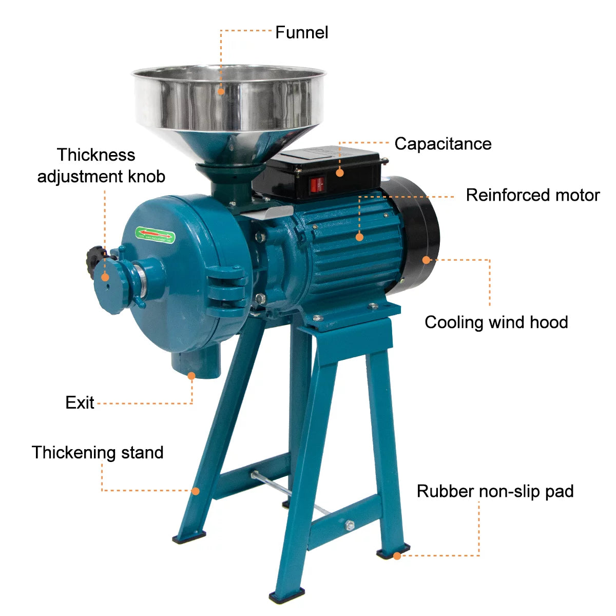 3000W 110V Commercial Grain Grinder for Corn Wheat Flour N8095