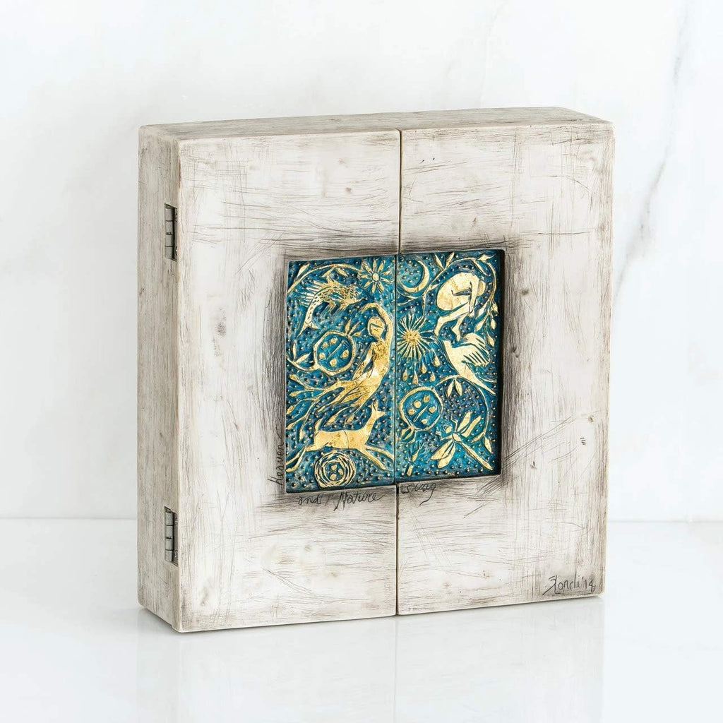 Starry Night Nativity Triptych, Hand-Painted Sculpted Set D92336