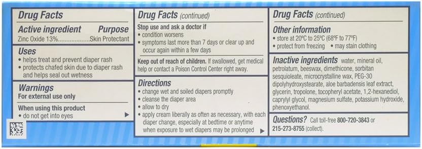 Diaper Rash Cream, 2 oz Tube B3925