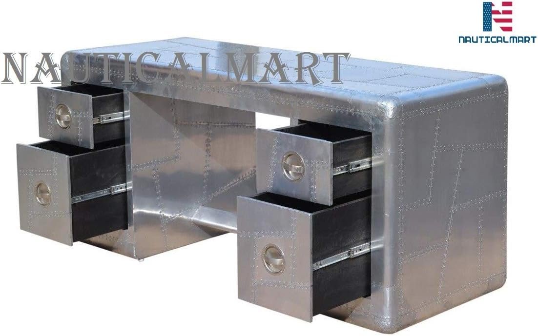 Deco Aviator Writing Desk - Aluminium Industrial Furniture S227