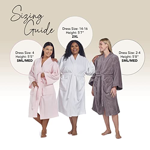 Womens Terry Cloth Bathrobe Cotton Spa Robe Plush Hotel Robe L683780
