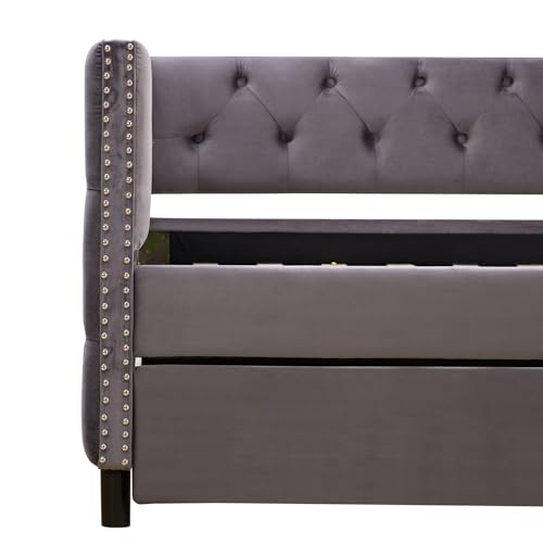 Convertible Sofa Bed 2-in-1 Velvet Sleeper, Beige U552