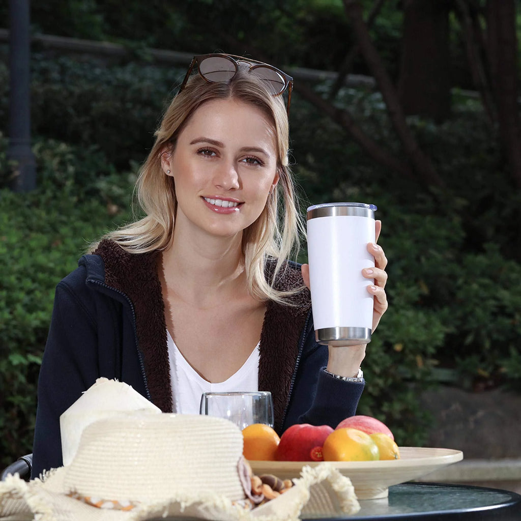 20oz Double Wall Vacuum Insulated Tumbler 8 Pack with Lid and Straw F969
