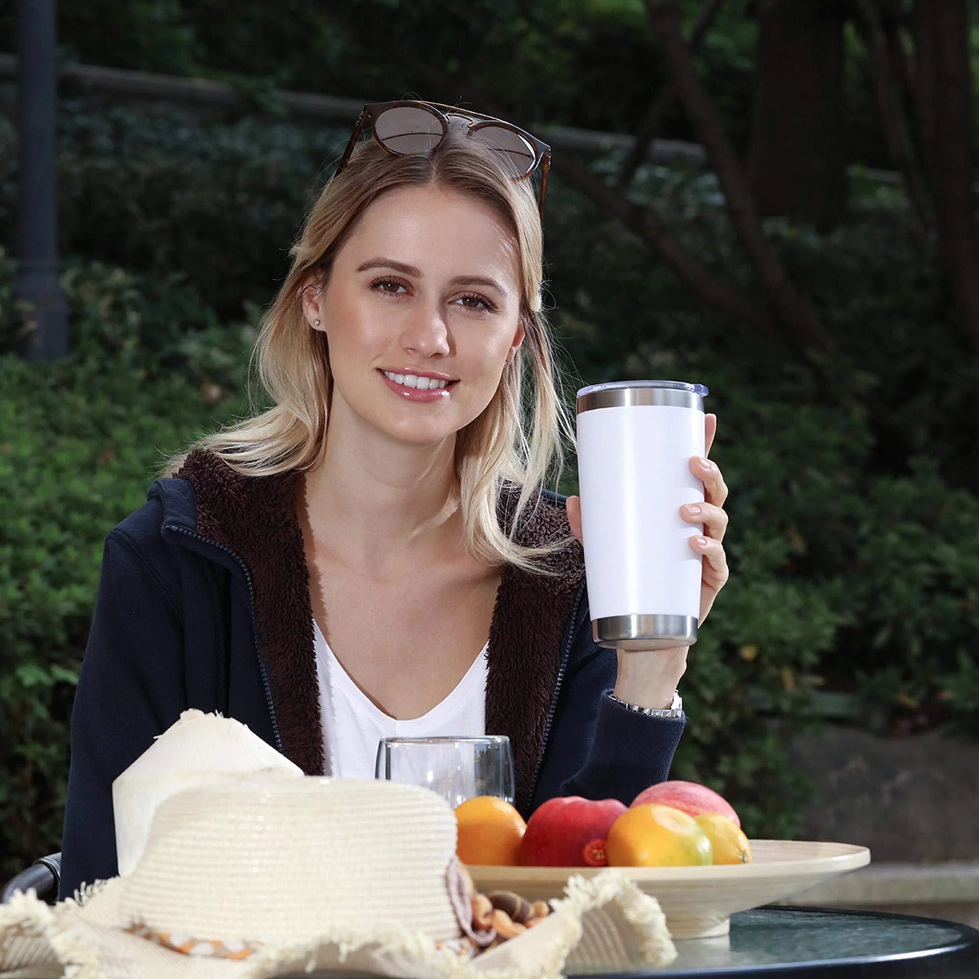 20oz Double Wall Vacuum Insulated Tumbler 8 Pack with Lid and Straw F969