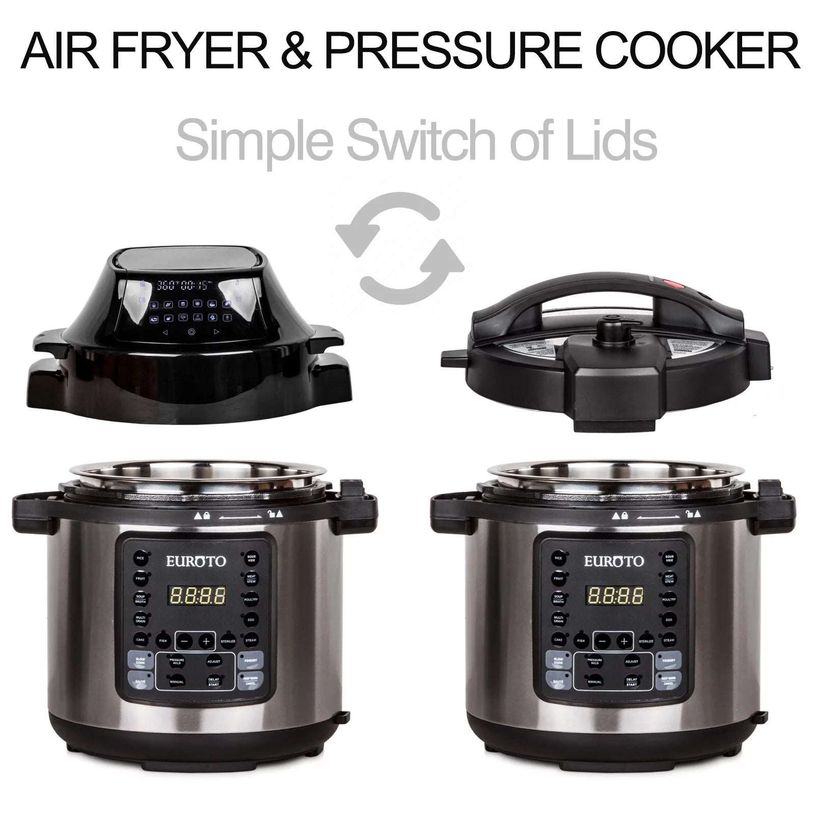 Air Fryer Pressure Cooker Slow Cooker 6.5 Qt F599